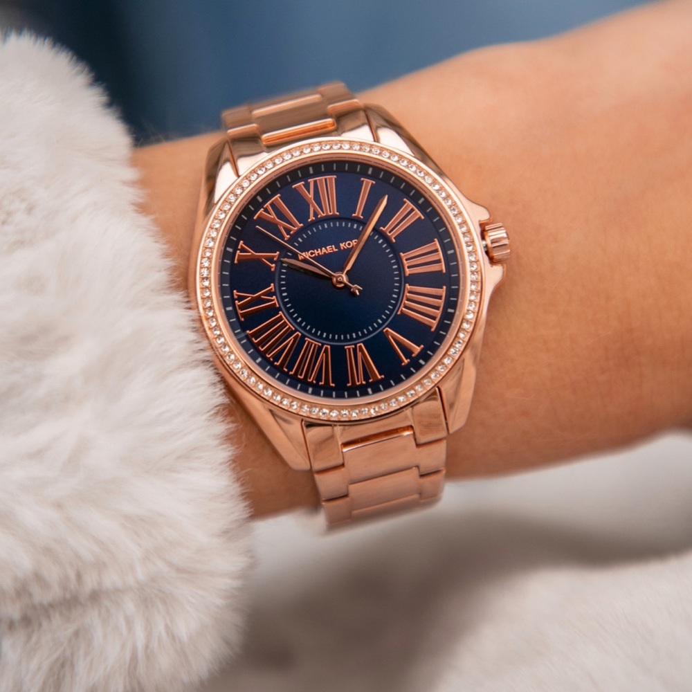 Michael Kors Kaycie Pavé Rose Gold-Tone Watch
